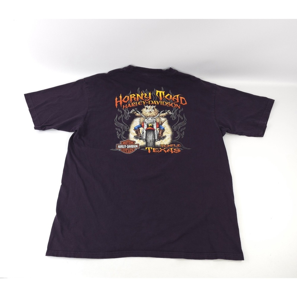 Harley Davidson 08 Shirt Mens XL Purple Horny Toad Temple Texas Motorcycle Biker